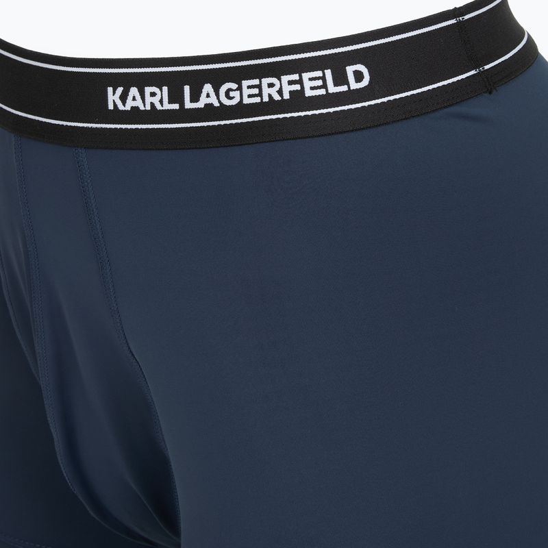 Pánské boxerky KARL LAGERFELD Stripe Logo Micro Trunk 3 páry mood indigo 4
