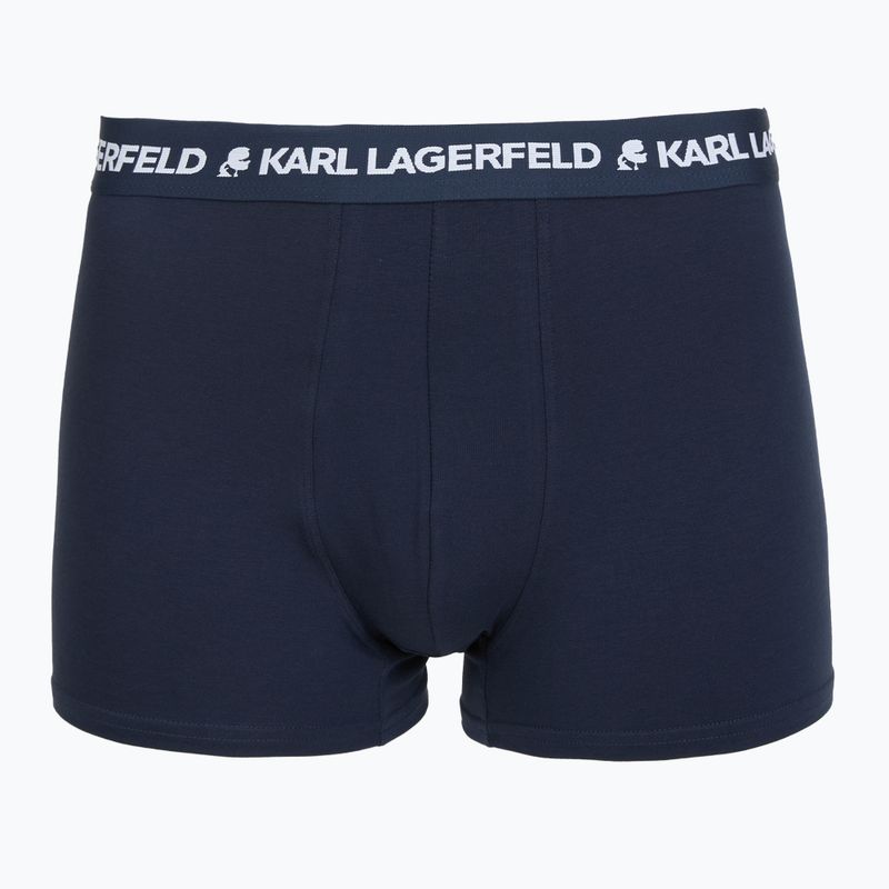 Pánské boxerky KARL LAGERFELD Logo Trunk 3 páry navy 2