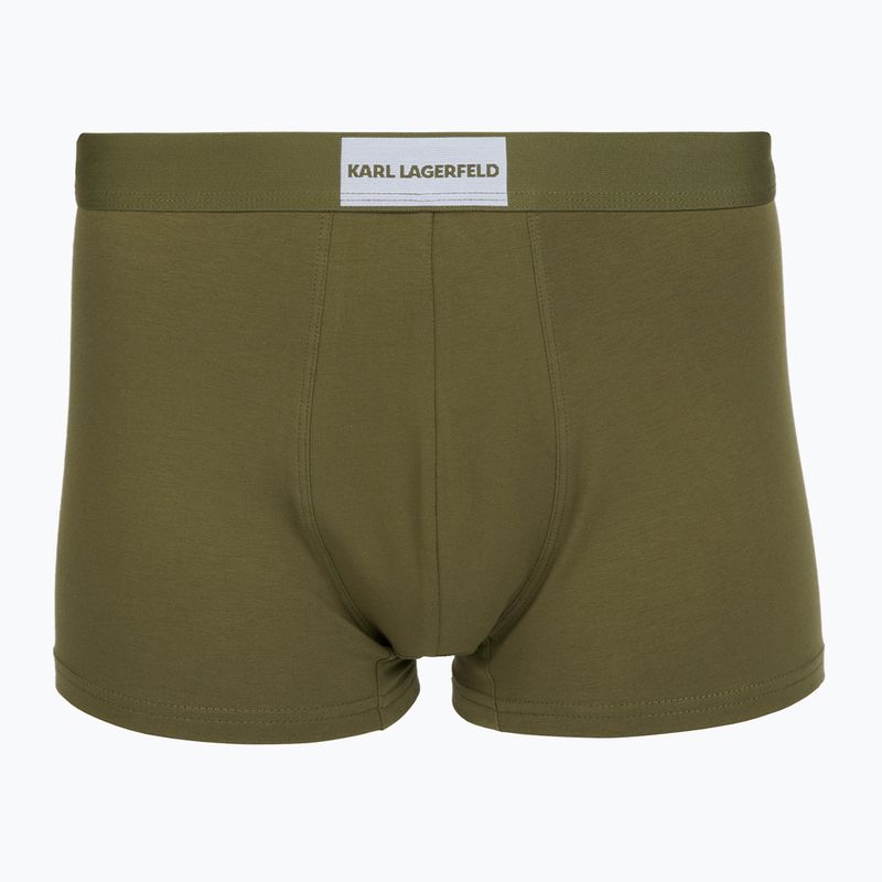 Pánské boxerky KARL LAGERFELD Essential Logo Trunk 3 páry olive/clear sky/excalibur 4