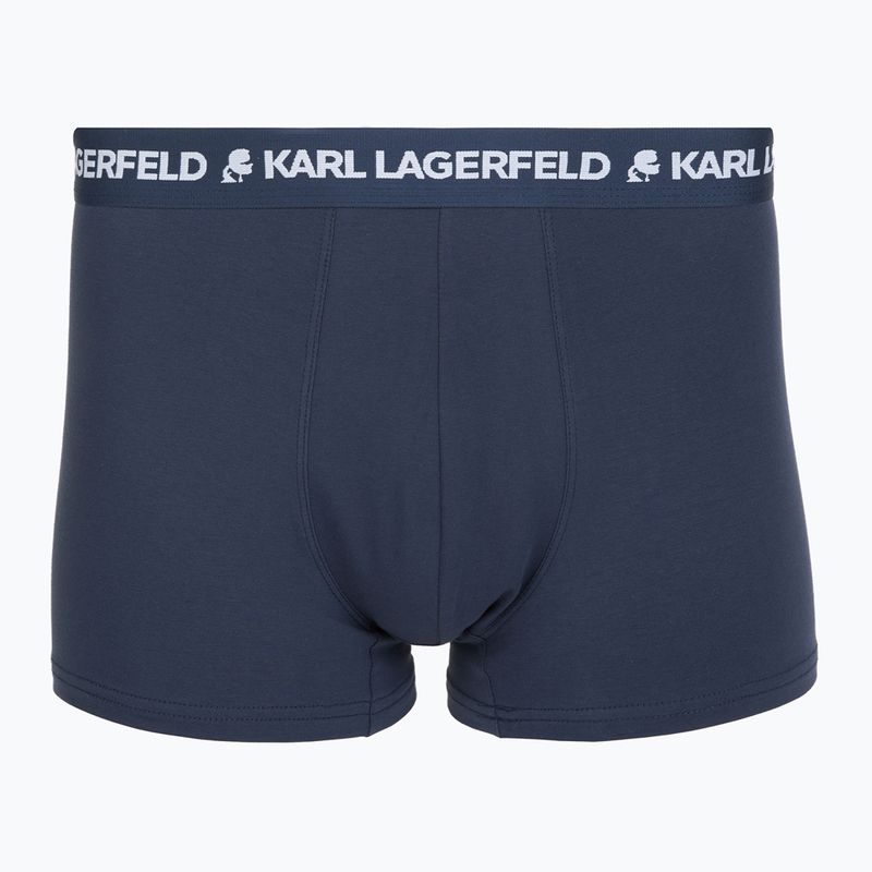 Pánské boxerky KARL LAGERFELD Logo Trunk Multiband 3 páry dark sea/indigo/blue 3