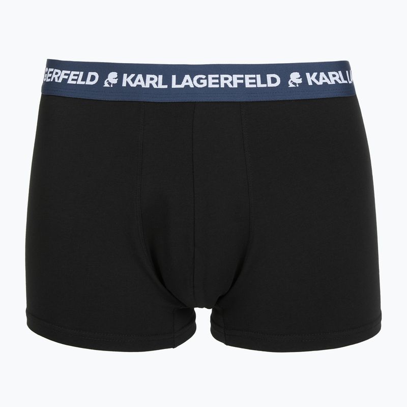 Pánské boxerky KARL LAGERFELD Logo Trunk Colorband 3 páry dark sea/indigo/blue 5