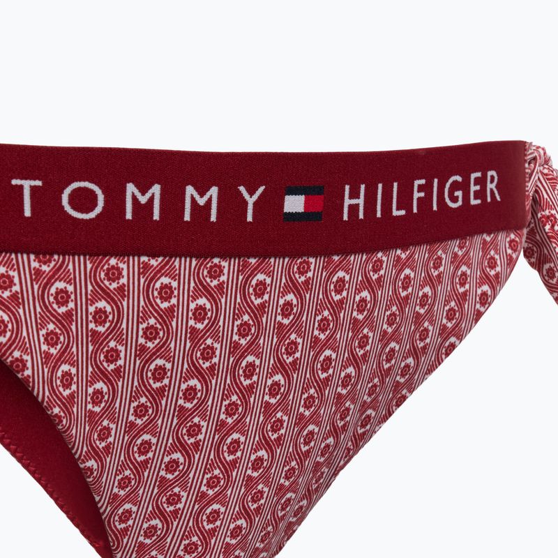 Spodní díl plavek  Tommy Hilfiger Cheeky Side Tie Bikini Print floral stripe regatta red 3
