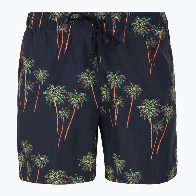 Pánské plavecké šortky Tommy Hilfiger Medium Drawstring Print palm tropic aop desert sky
