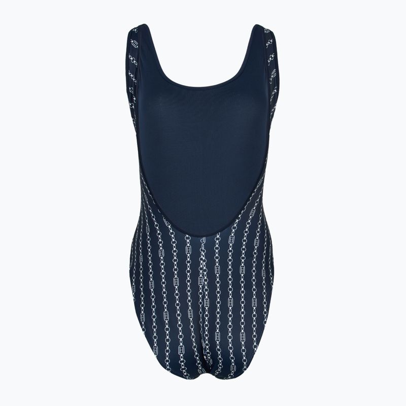 Dámské jednodílné plavky Tommy Hilfiger One Piece Print (Ext) flag chain dark night navy 2