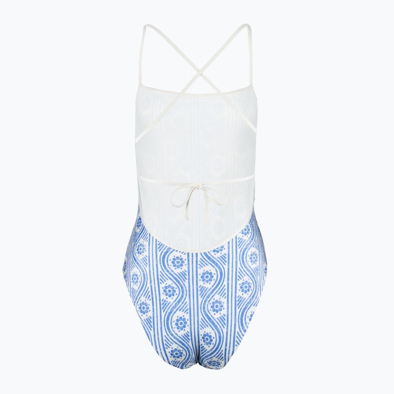 Dámské jednodílné plavky Tommy Hilfiger Straight Neck Print floral stripe blue spell 2