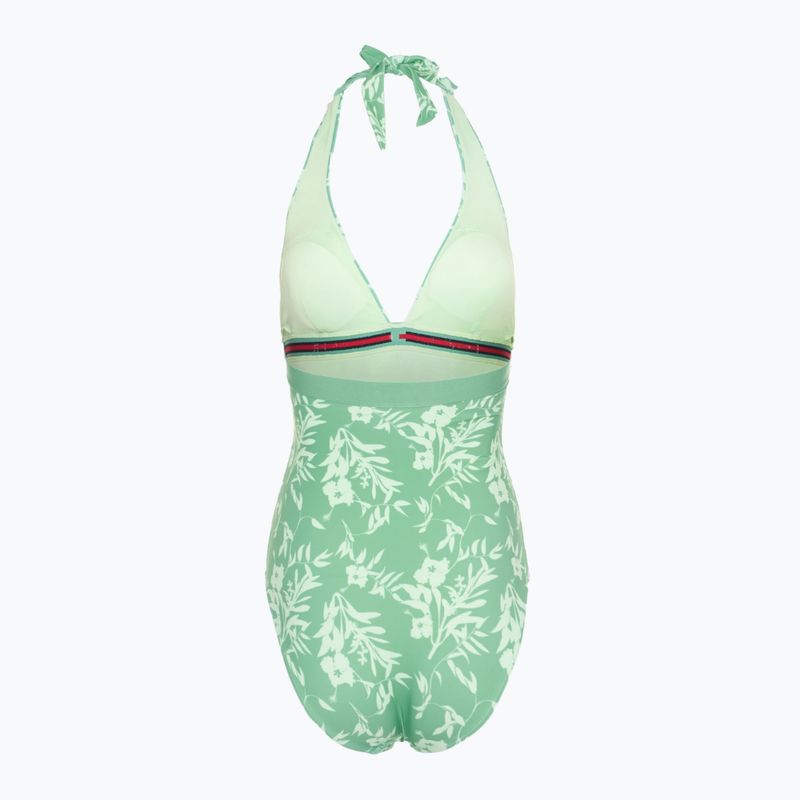 Dámské jednodílné plavky Tommy Hilfiger Halter One Piece Rp Print floral tropic aop fort green 2
