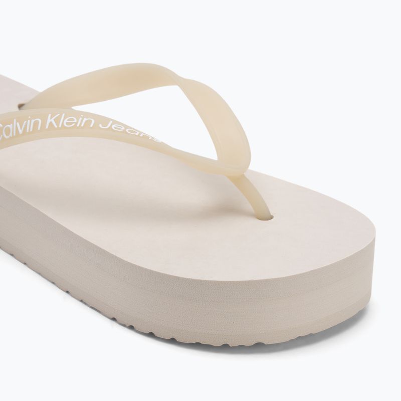 Dámské žabky Calvin Klein YW0YW01830 Beach Sandal Flatform Tpu eggshell/bright white 7