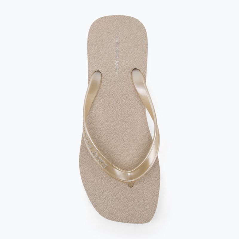 Dámské žabky Calvin Klein YW0YW01720 Thong+ Tpu Metallic eggshell/bright white 5