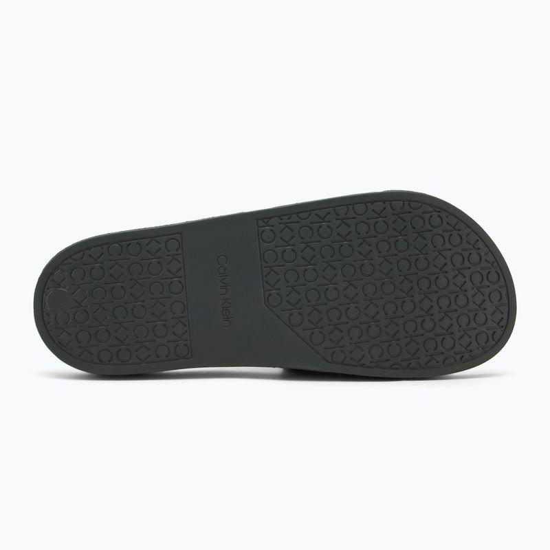 Pánské žabky Calvin Klein HM0HM01752 Pool Slide Double T dark olive 4