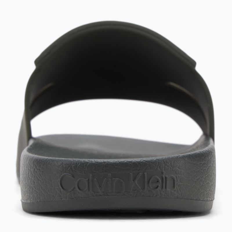 Pánské žabky Calvin Klein HM0HM01752 Pool Slide Double T dark olive 6