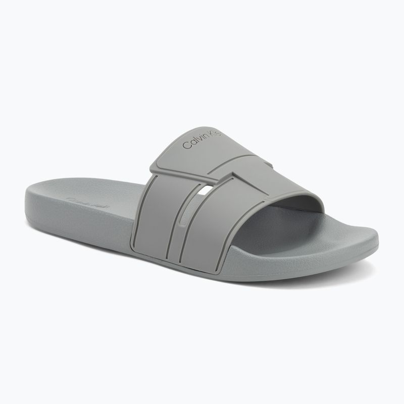 Pánské žabky Calvin Klein HM0HM01752 Pool Slide Double T granite road