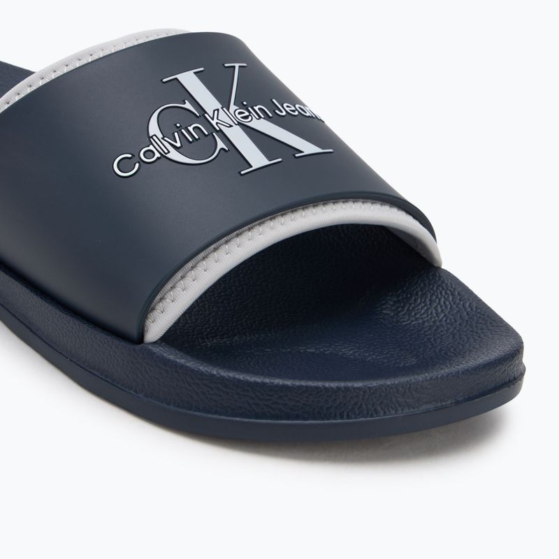 Pánské žabky Calvin Klein YM0YM00361 Slide Rubber Neoprene Monologo navy/oyster mushroom 7