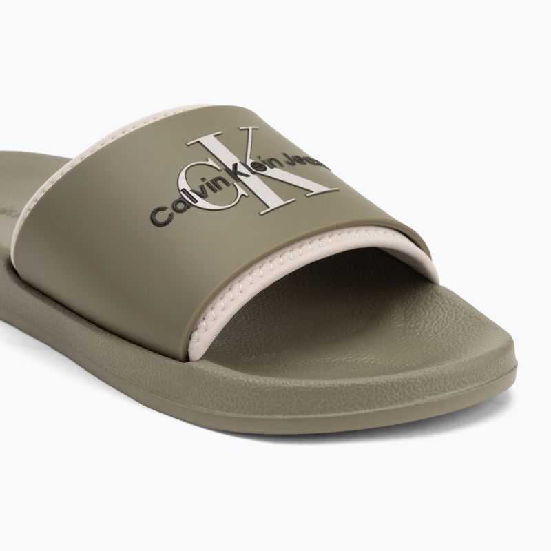 Pánské žabky Calvin Klein YM0YM00361 Slide Rubber Neoprene Monologo mermaid/eggshell 7