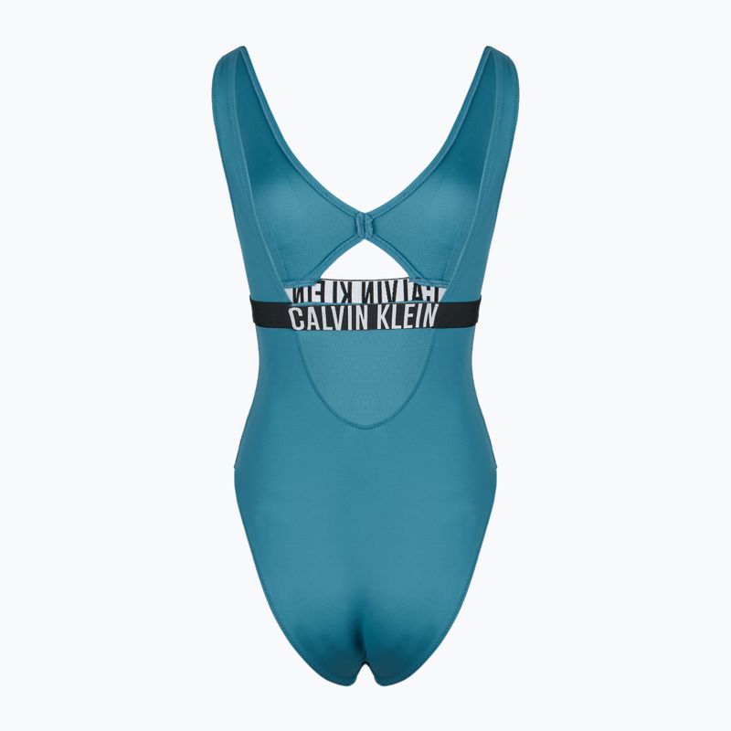 Dámské plavky  Calvin Klein KW0KW02746 Intense Power One Piece Fashion Fit storm blue 2