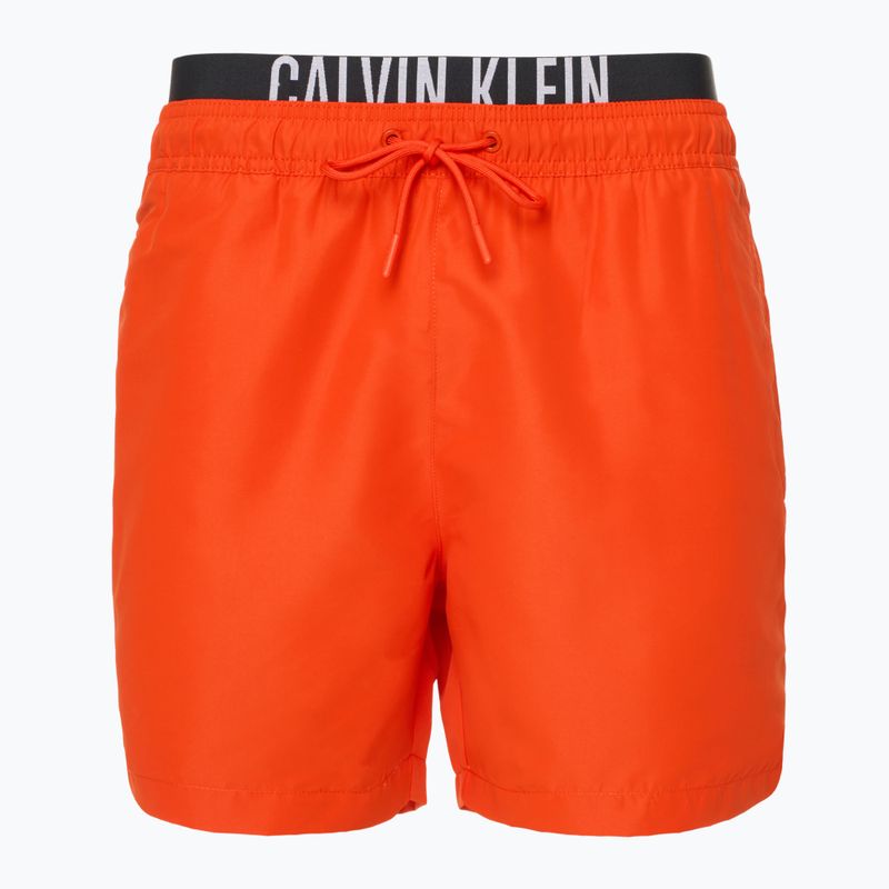 Pánské plavecké šortky Calvin Klein KM0KM01093 Intense Power Medium Double WB flamingo chili