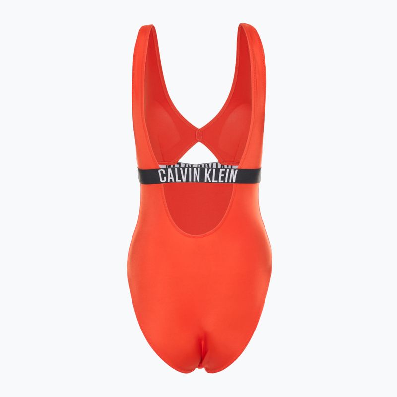 Dámské plavky  Calvin Klein KW0KW02746 Intense Power One Piece Fashion Fit flaming chili 2