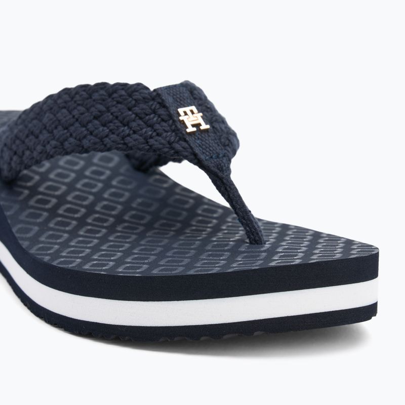 Dámské žabky Tommy Hilfiger Crochet Mid Beach Sandal space blue 7
