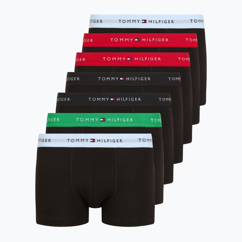 Pánské boxerky Tommy Hilfiger Repeat Logo Trunks 7 párů breezy blue/premium green/premium red/black