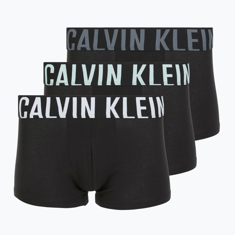Pánské boxerky Calvin Klein 000NB3608A Trunk 3 páry Black bodies/white/aerial/turbulence