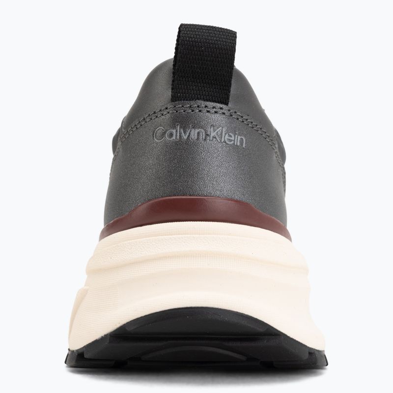 Dámské boty Calvin Klein HW0HW02999 Hike Runner Organza Met Leather gun metal/bordeaux 6