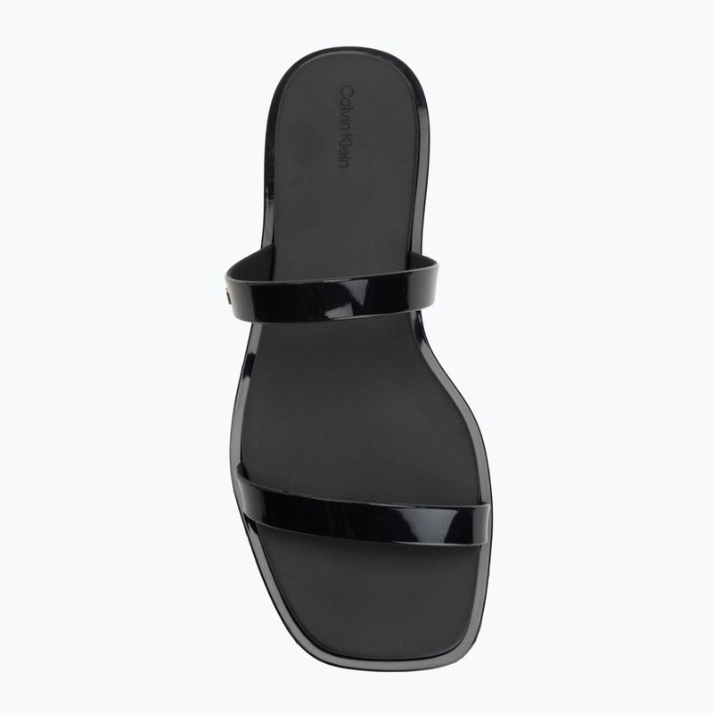 Dámské nazouváky Calvin Klein HW0HW02963 Jelly Doub Bar Shiny triple black 5