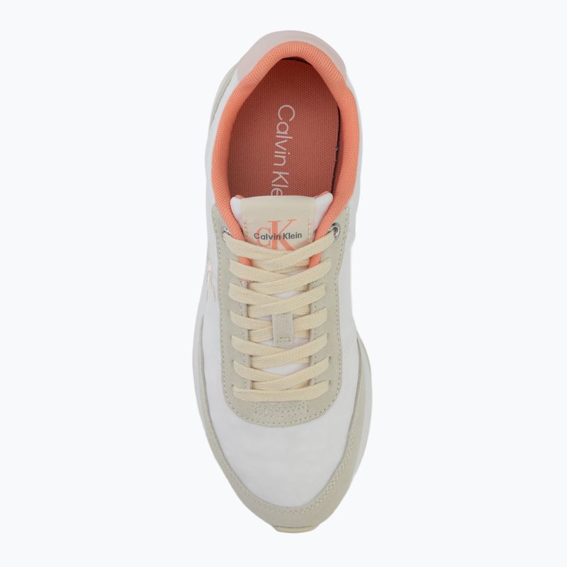Dámské boty Calvin Klein YW0YW01990 Retro Runner Lace Up Nylon Mg brilliant white/light cashew/pink 5