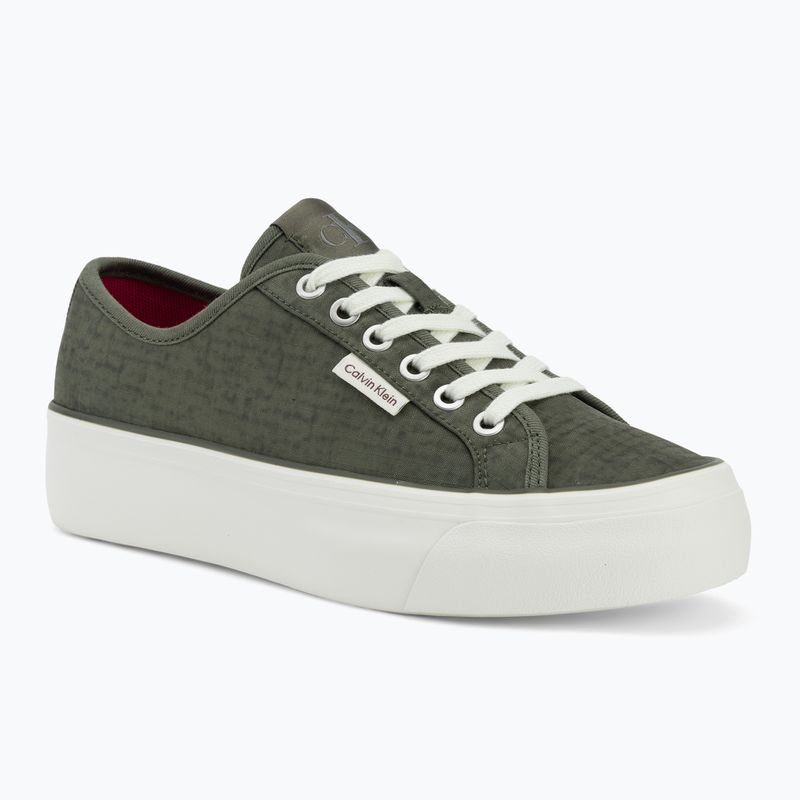 Dámské boty Calvin Klein HW0HW02970 Vulc Flatf Laceup Ripst deep lichen green/pink yarrow