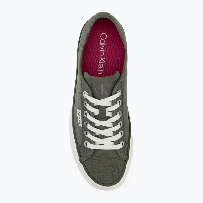 Dámské boty Calvin Klein HW0HW02970 Vulc Flatf Laceup Ripst deep lichen green/pink yarrow 5