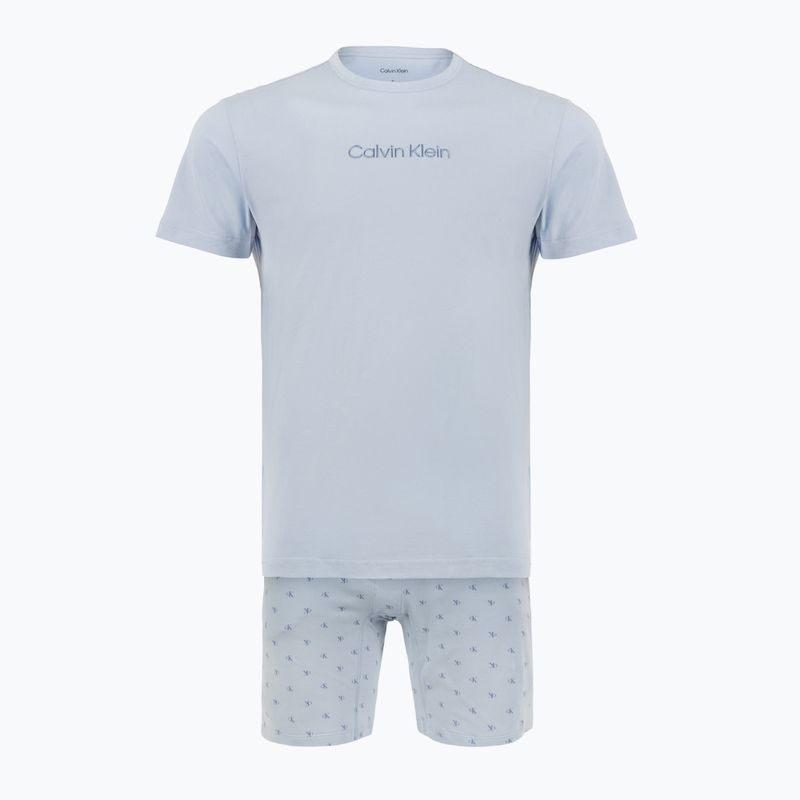 Pánské pyžamo Calvin Klein LV00NM2900 breezy blue top w/diamond logo