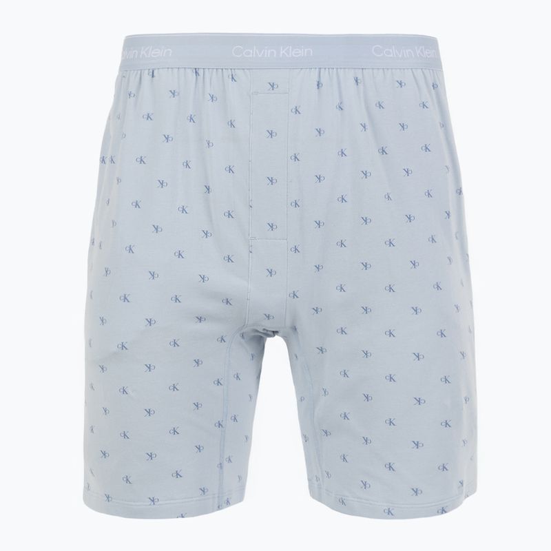 Pánské pyžamo Calvin Klein LV00NM2900 breezy blue top w/diamond logo 6