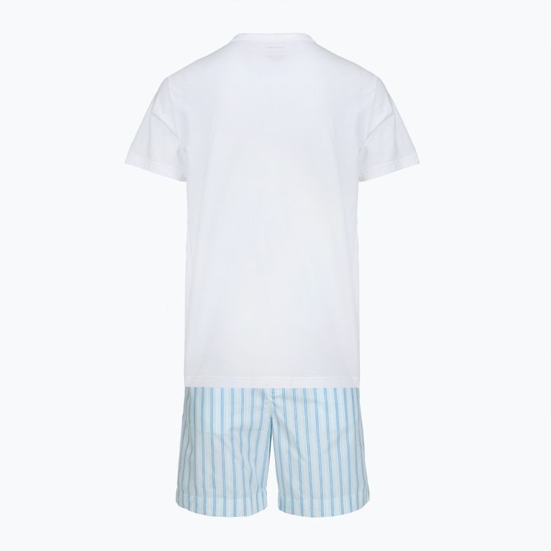 Pánské pyžamo Calvin Klein LV00NM2903 classic white top/aurora stripe 2