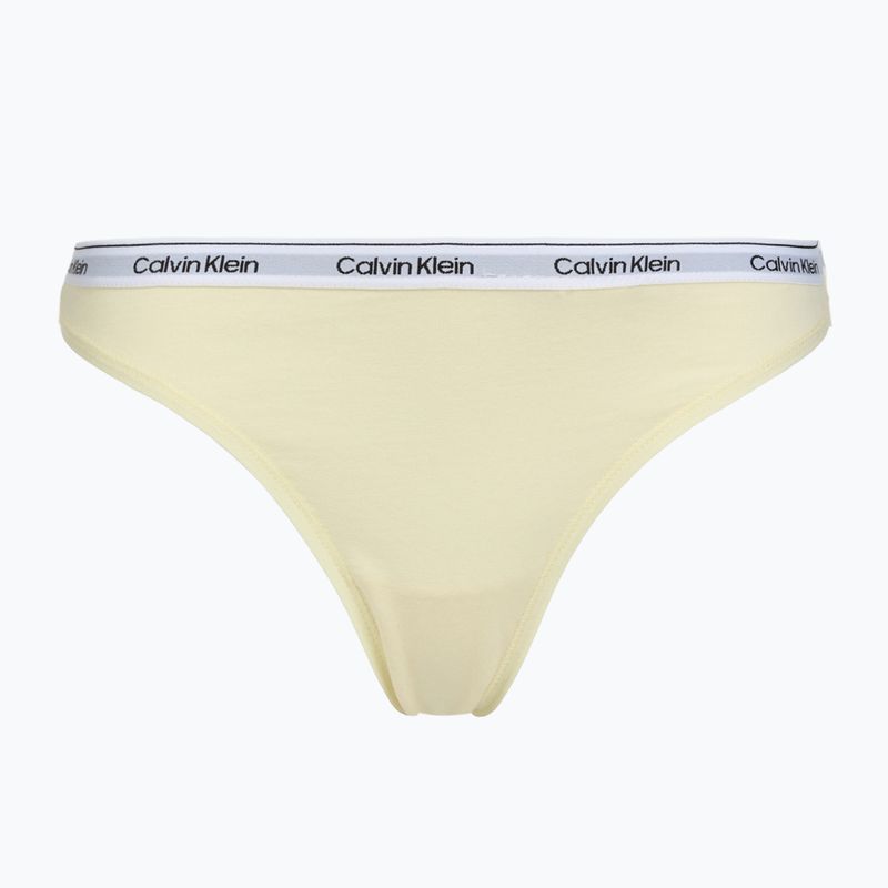 Dámské tanga Calvin Klein LV00QD5209 Thong 3 pairs shoreline/snow heather/pear sorbe 2