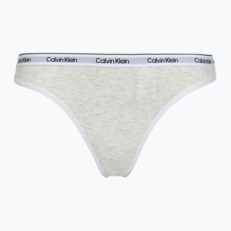 Dámské tanga Calvin Klein LV00QD5209 Thong 3 pairs shoreline/snow heather/pear sorbe 3