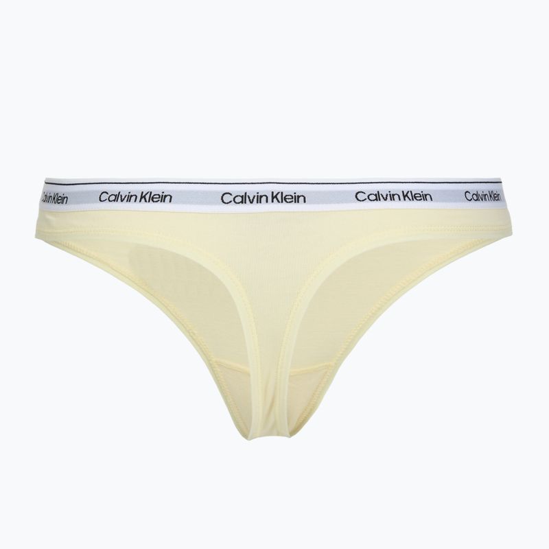 Dámské tanga Calvin Klein LV00QD5209 Thong 3 pairs shoreline/snow heather/pear sorbe 5