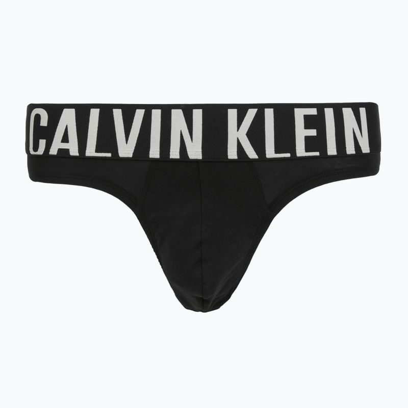 Pánské slipy Calvin Klein 000NB3607A Hip Brief 3 pairs black w/oatmeal logo/black w/age 2