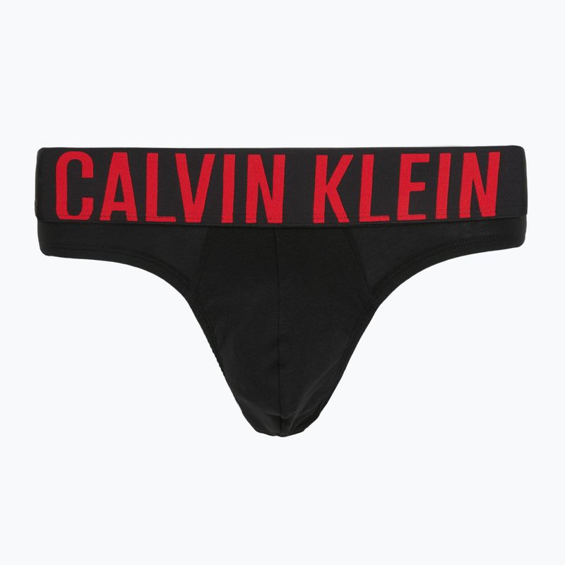 Pánské slipy Calvin Klein 000NB3607A Hip Brief 3 pairs black w/oatmeal logo/black w/age 3