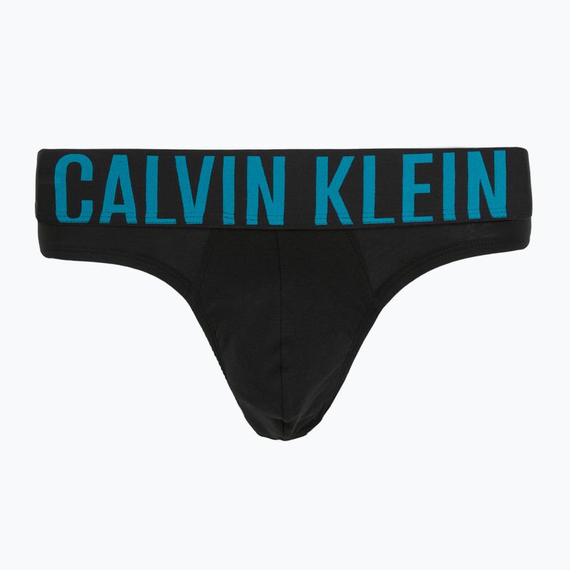 Pánské slipy Calvin Klein 000NB3607A Hip Brief 3 pairs black w/oatmeal logo/black w/age 4