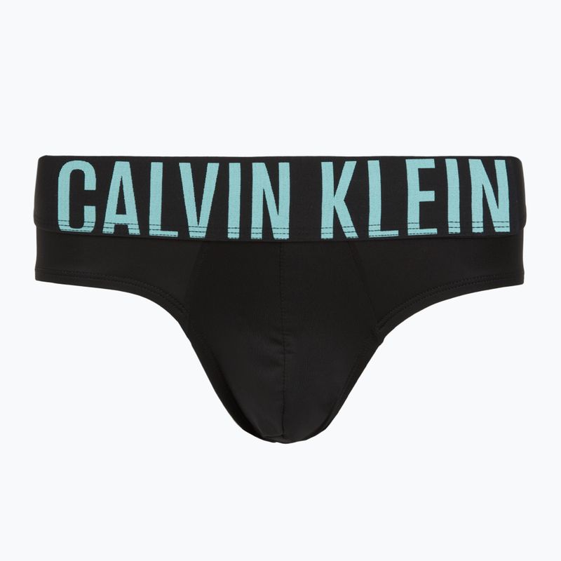 Pánské slipy Calvin Klein 000NB3610A Hip Brief 3 pairs black w/ombre blue logo/black w/c 2
