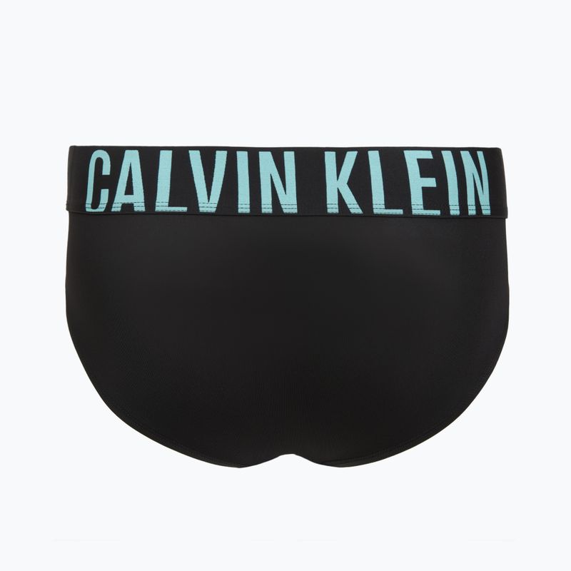 Pánské slipy Calvin Klein 000NB3610A Hip Brief 3 pairs black w/ombre blue logo/black w/c 3