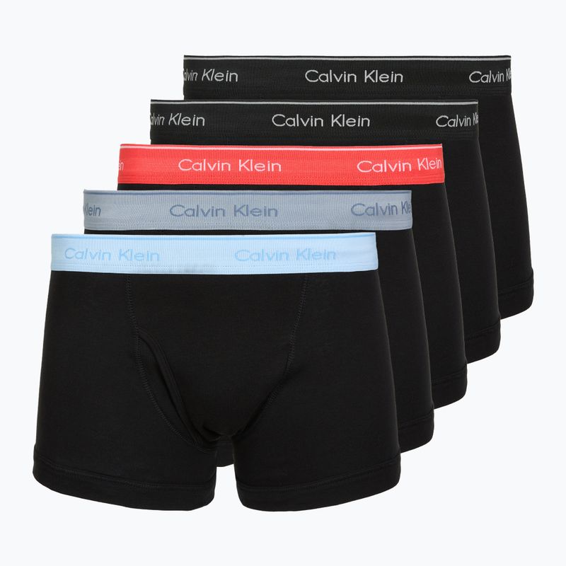 Boxerky Calvin Klein LV00NB1897 Trunk 5 pairs of black bodies with black/misty grey/purple
