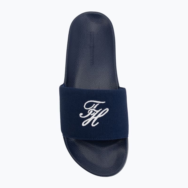 Dámské pantofle Tommy Hilfiger Script Pool preppy navy 5