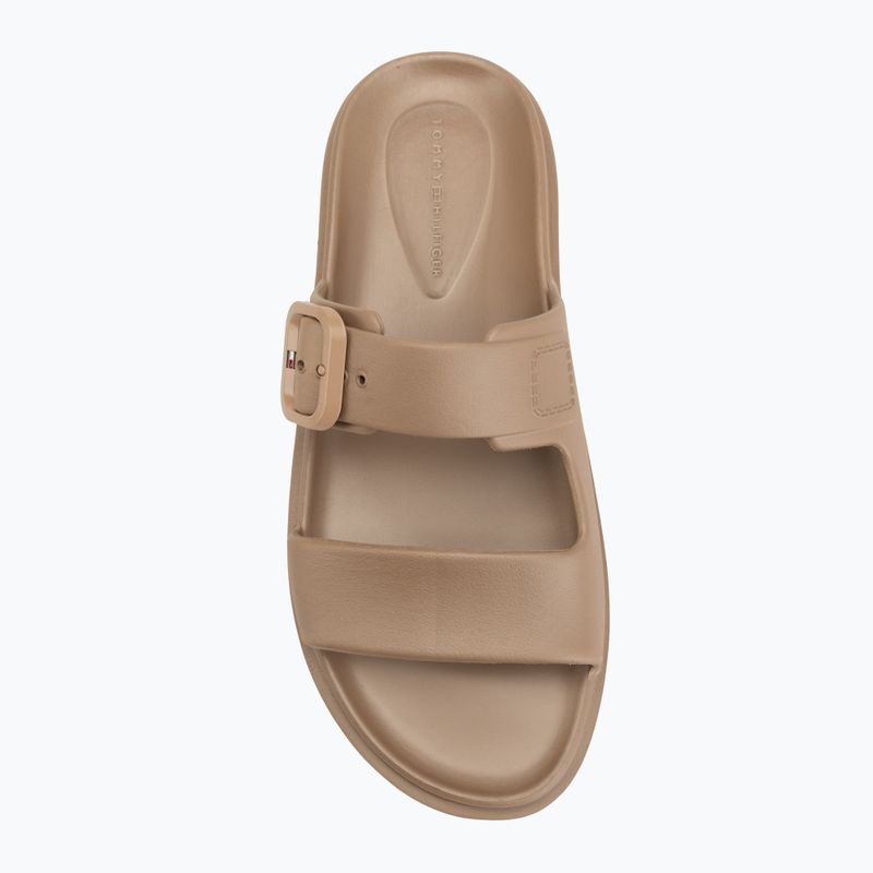 Dámské pantofle Tommy Hilfiger Double Strap Sandal Pearl safari canvas pearlized 5
