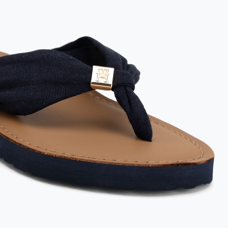 Dámské žabky Tommy Hilfiger Footbed Summer Sandal Leather space blue 7