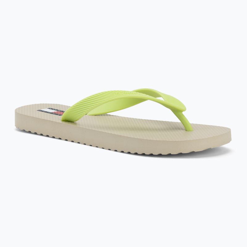 Dámské žabky Tommy Jeans Logo Summer white clay/lime essence