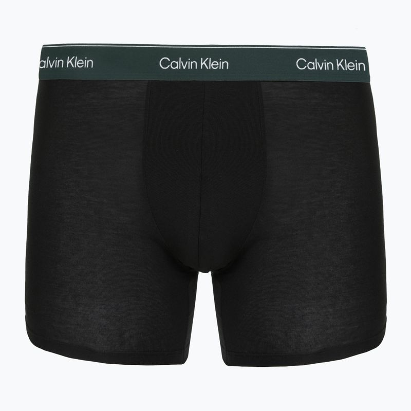 Boxerky Calvin Klein LV00NB4394 Brief 3 pairs black w/darkest spruce wb/black w 6