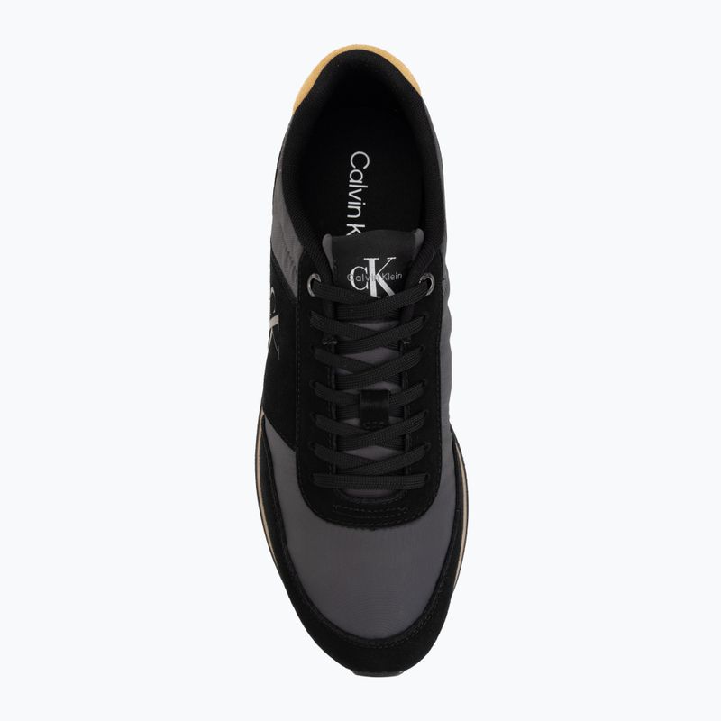 Pánské boty Calvin Klein HM0HM02212 Retro Runner Bans Leather Suede black/iron gate/amber gold 5