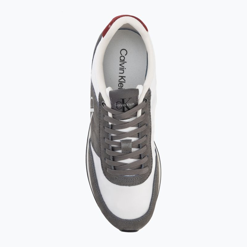 Pánské boty Calvin Klein HM0HM02212 Retro Runner Bans Leather Suede granite gray/white/rhubarb 5