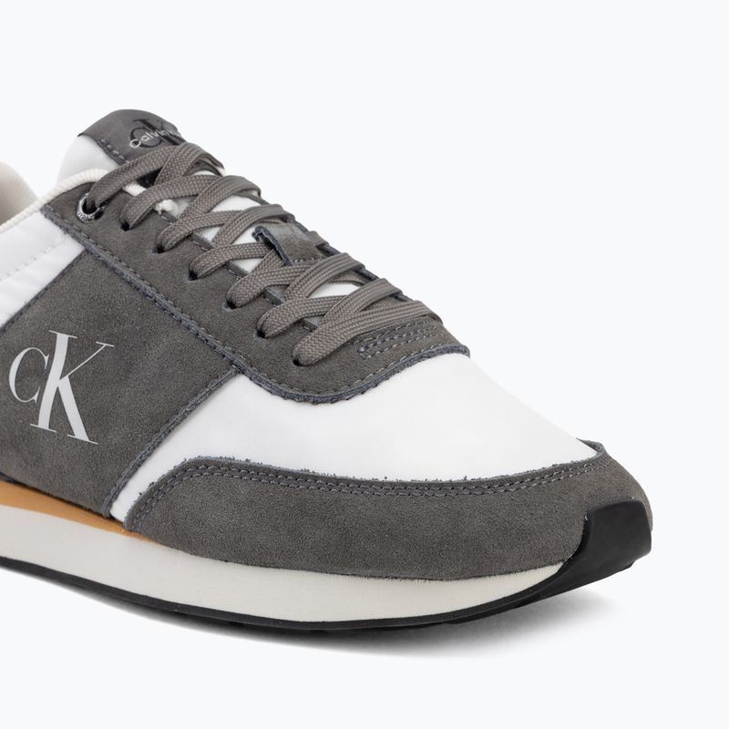 Pánské boty Calvin Klein HM0HM02212 Retro Runner Bans Leather Suede granite gray/white/rhubarb 7