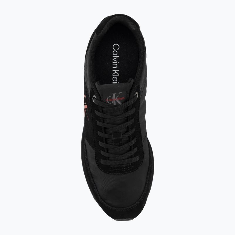 Pánské boty Calvin Klein HM0HM02212 Retro Runner Bans Leather Suede triple black/adrenaline rush 5