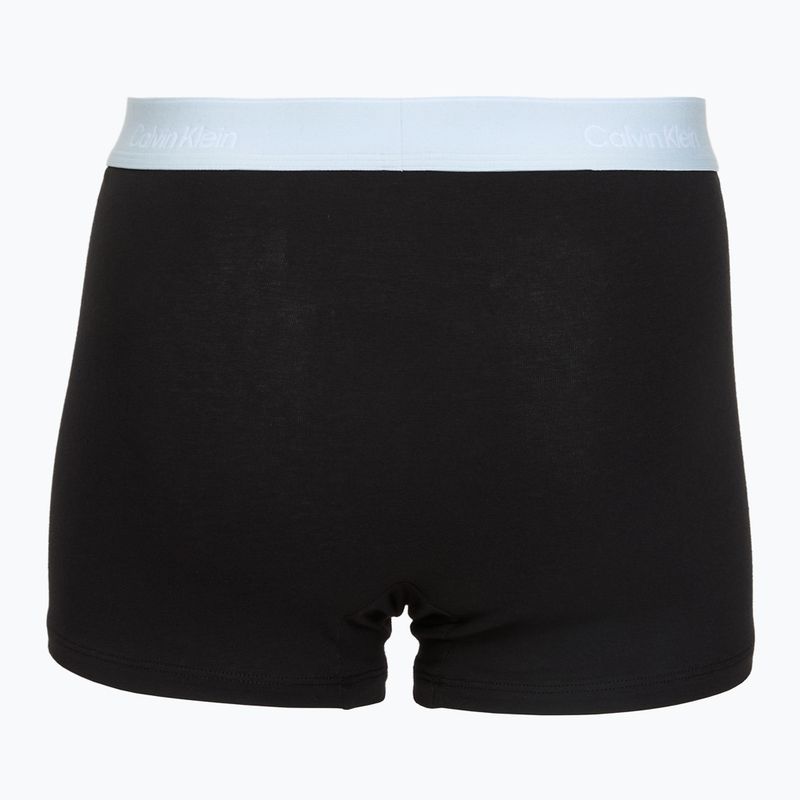 Pánské boxerky Calvin Klein LV00NB4286 Relaxed Fit Trunk black bodies w/ poseidon blue/plein 5